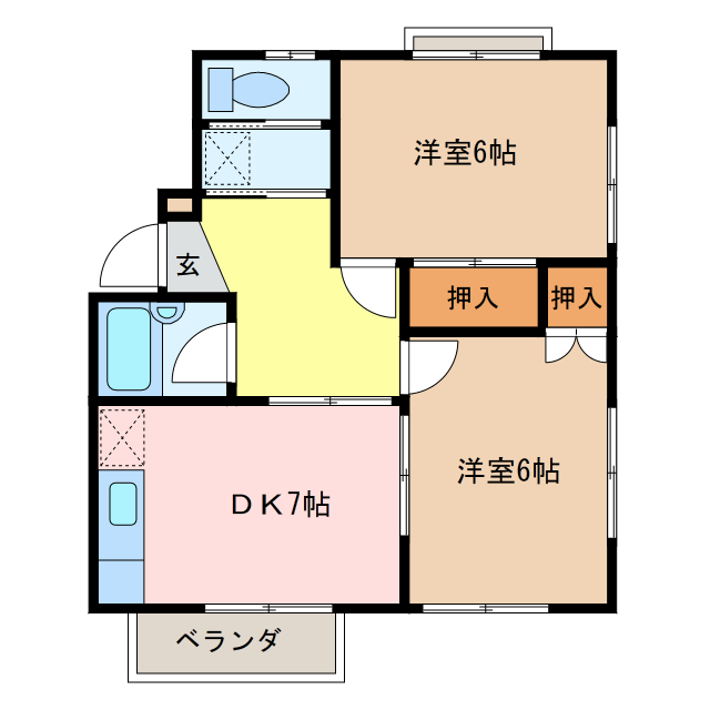 伊勢市小俣町本町のアパートの間取り