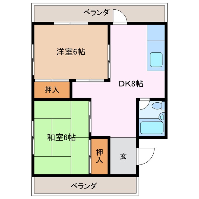 北牟婁郡紀北町長島のアパートの間取り