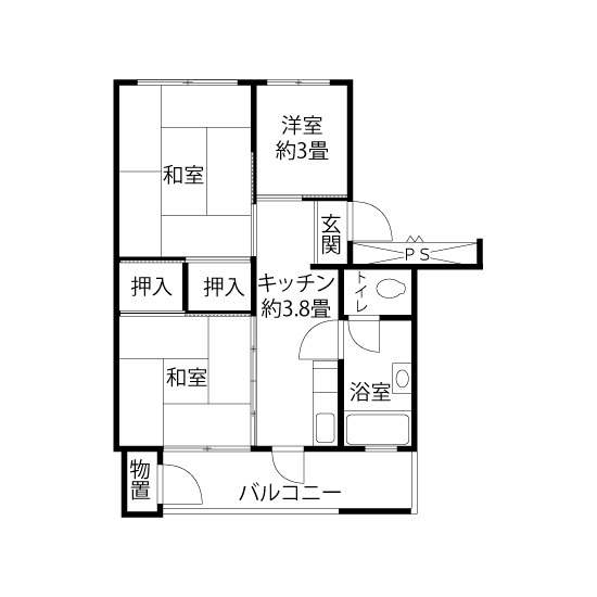 ＪＫＫ東京　久留米下里住宅5-508の間取り