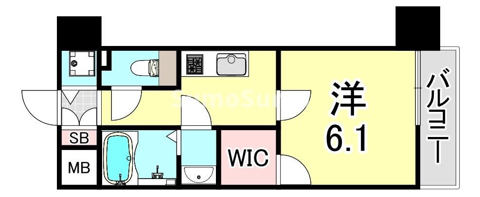 神戸市兵庫区鍛冶屋町のマンションの間取り