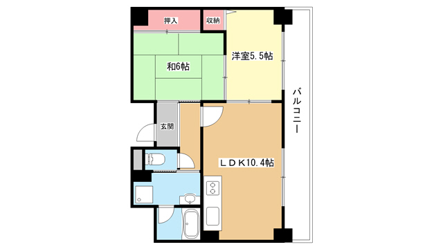 【豊中市利倉のマンションの間取り】