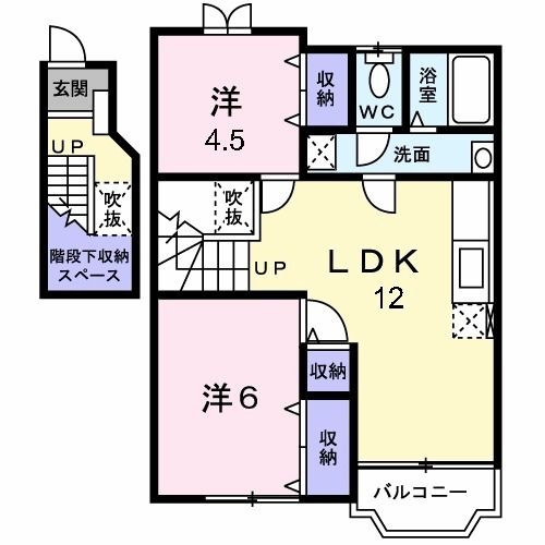 御所市大字三室のアパートの間取り