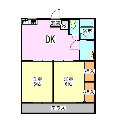 コーポさくら106号室の間取り