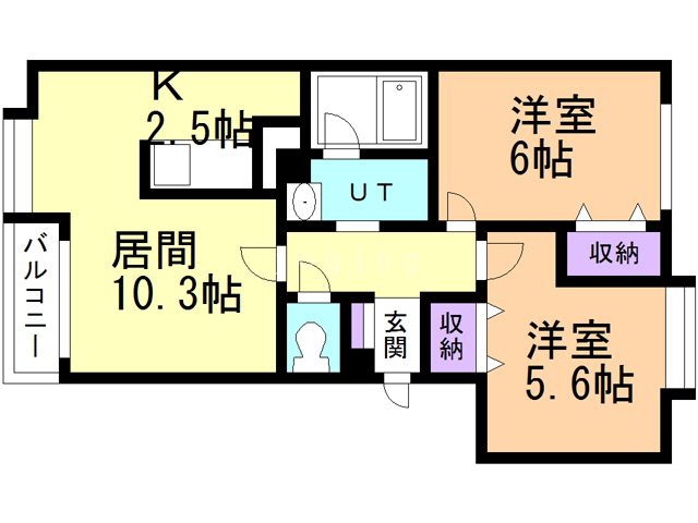 札幌市白石区菊水元町七条のマンションの間取り