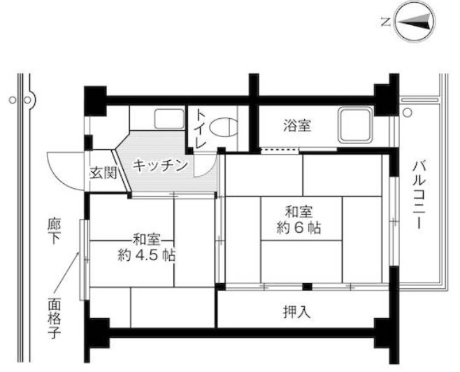 ビレッジハウス 最上 2号棟の間取り