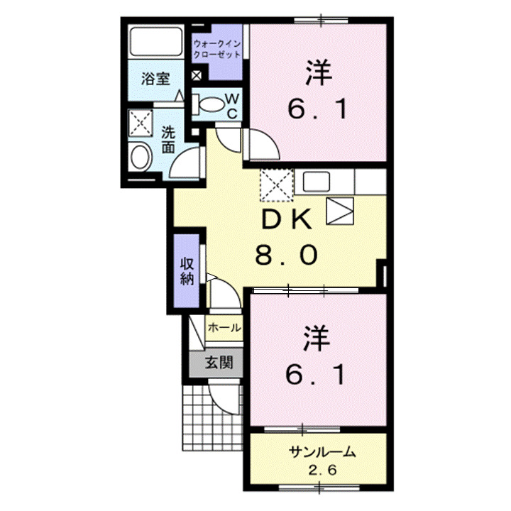 福山市駅家町大字上山守のアパートの間取り