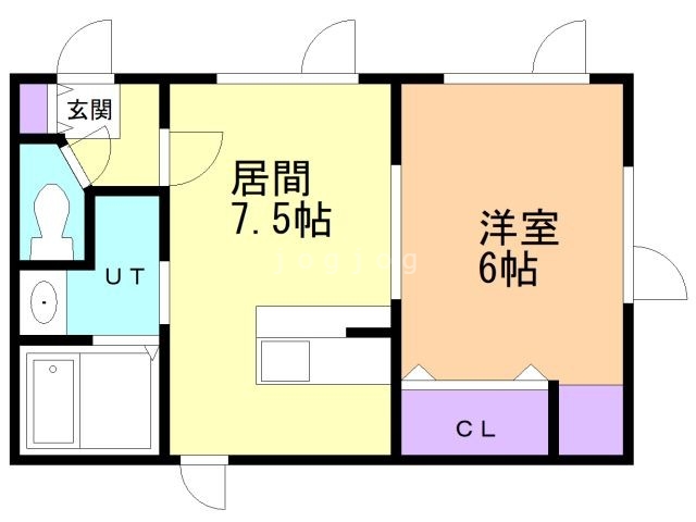 釧路市浦見のアパートの間取り