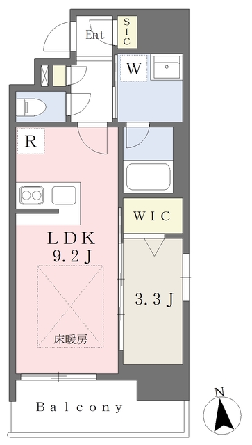 名古屋市東区筒井のマンションの間取り