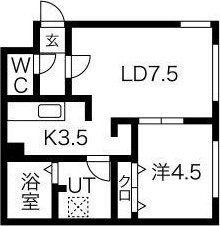 【札幌市中央区南五条西のマンションの間取り】