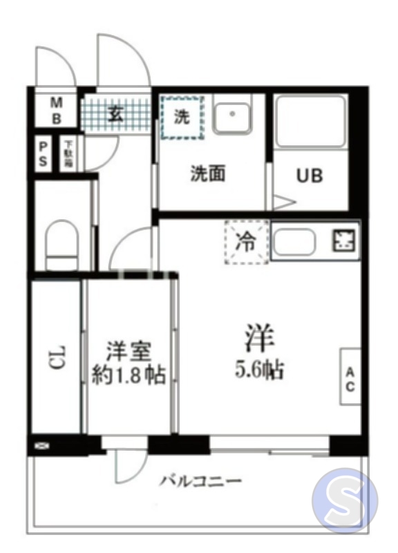 京都市上京区新桝屋町のマンションの間取り