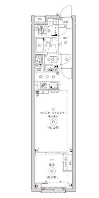 グローリオシェルト池袋IIの間取り