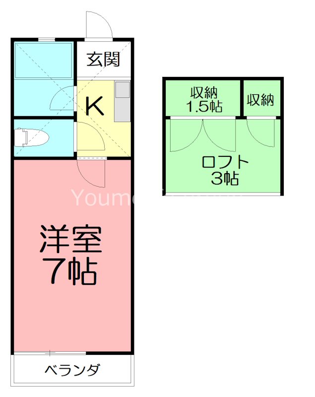 【厚木市妻田東のアパートの間取り】