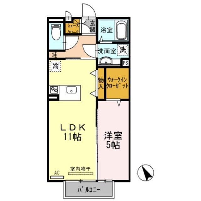 和歌山市和歌浦東のアパートの間取り