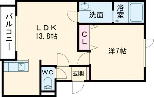 苫小牧市北光町のアパートの間取り