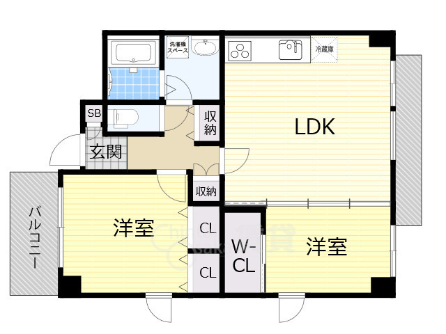 吹田市五月が丘西のマンションの間取り