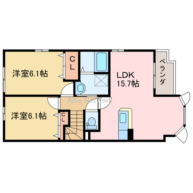 フィオーレ政枝Ｃ・Ｄの間取り