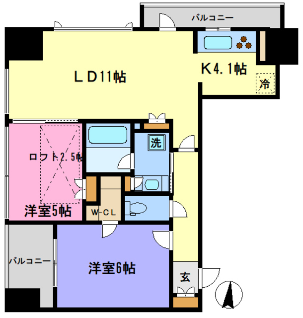 コンフォリア大宮（旧：ＳＡＩＯＮ大宮、プラティーヌ大宮）の間取り