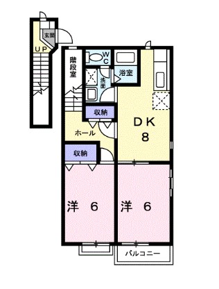 埼玉県川越市大字笠幡（アパート）の賃貸物件の間取り