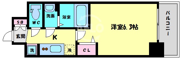 プレサンス大手前ピリオドの間取り写真