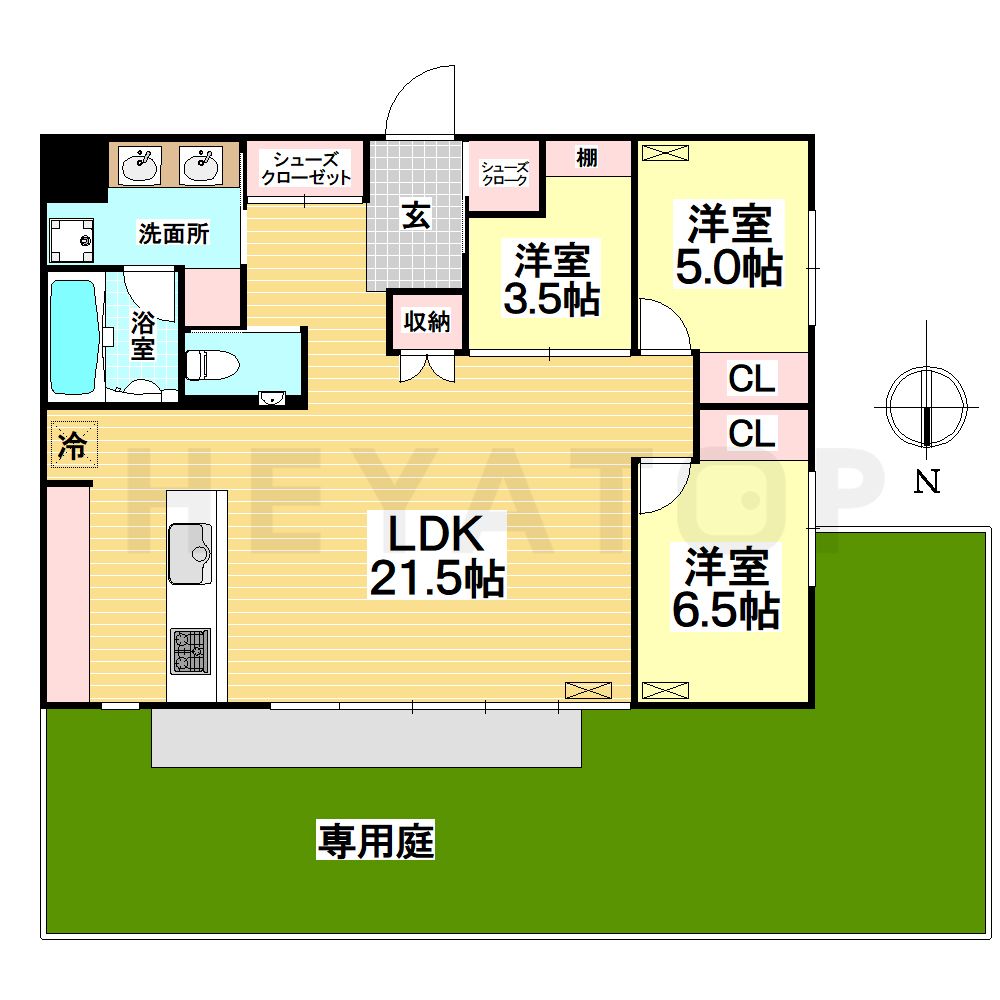 ＪＲ東海道本線 大高駅 バス乗車時間：9分 最寄りバス停で下車 徒歩7分 3階建 築2年の間取り写真