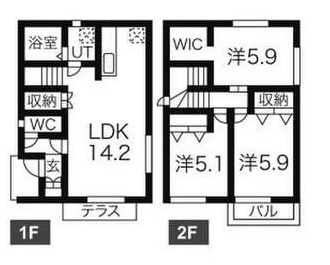 ＪＲ東海道本線 大高駅 徒歩5分 2階建 築12年の間取り写真