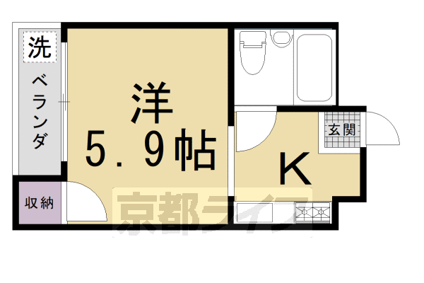 京都市北区小山中溝町のマンションの間取り