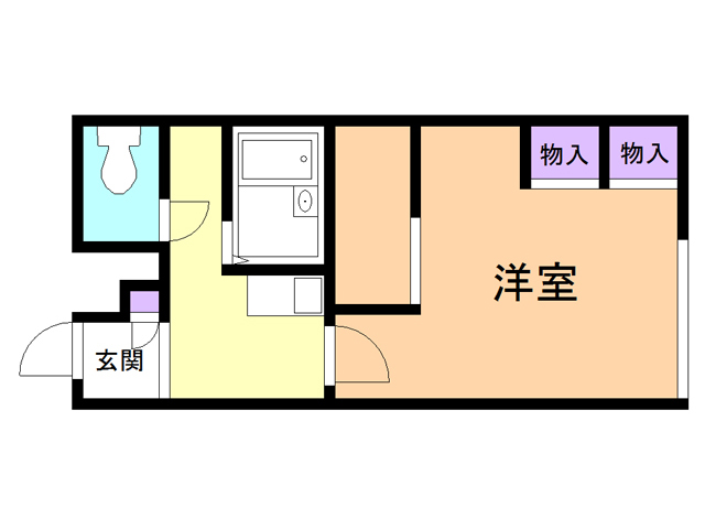 函館市海岸町のアパートの間取り