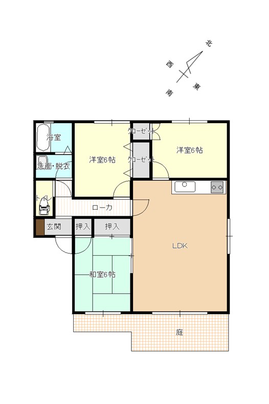 唐津市町田のアパートの間取り