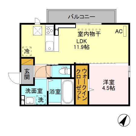 新潟市西区寺尾台のアパートの間取り