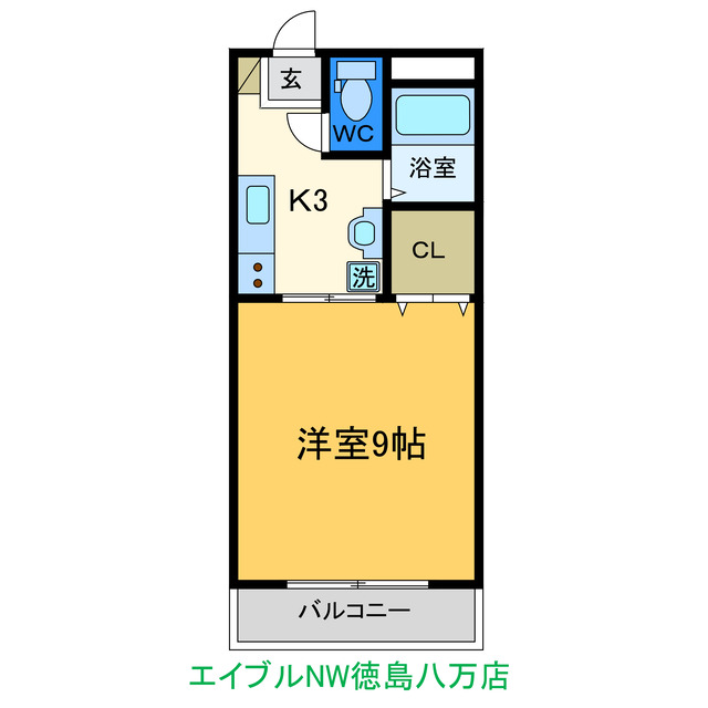 徳島市明神町のマンションの間取り