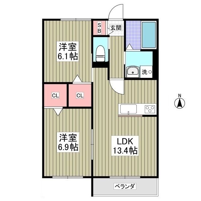 東京都足立区宮城１（アパート）の賃貸物件の間取り