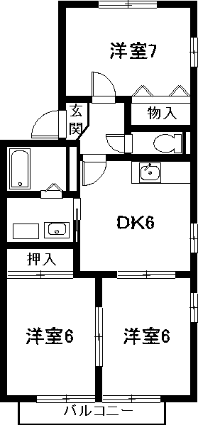 名古屋市中川区東春田のアパートの間取り