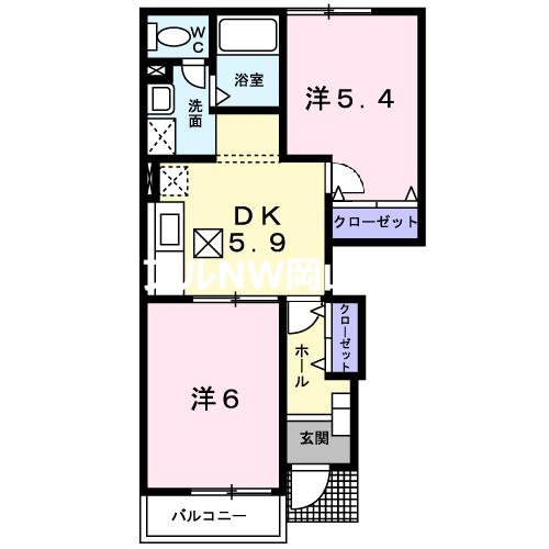 備前市浦伊部のアパートの間取り