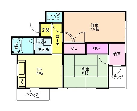 コーポ公設の間取り