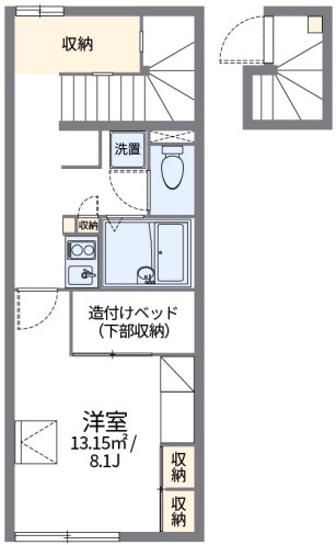 岡山市南区浜野のアパートの間取り