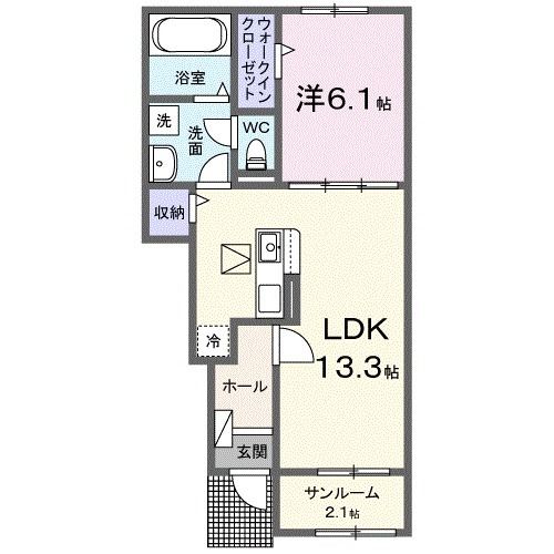 浅口市鴨方町六条院中のアパートの間取り