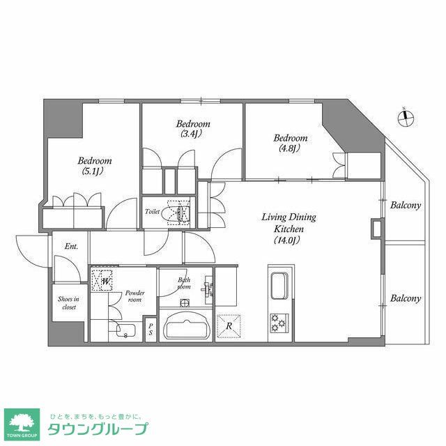 台東区蔵前のマンションの間取り