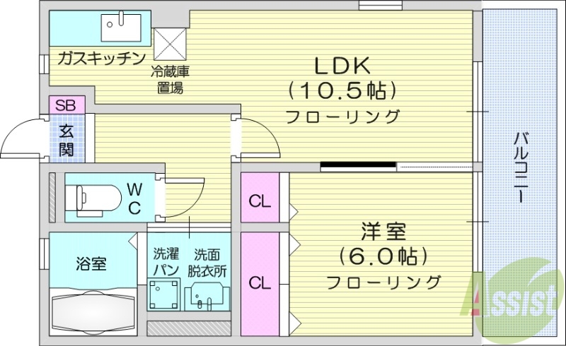 【三健記念アパートの間取り】