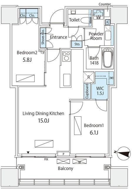 渋谷区宇田川町のマンションの間取り