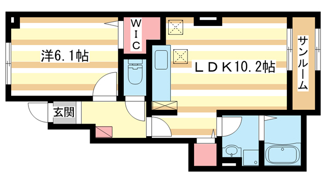 生駒市壱分町のアパートの間取り