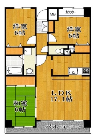 船橋市本中山のマンションの間取り