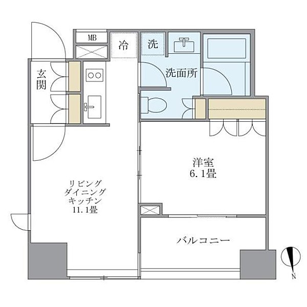 【港区麻布十番のマンションの間取り】