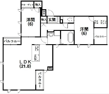 浜松市中央区佐鳴台のマンションの間取り