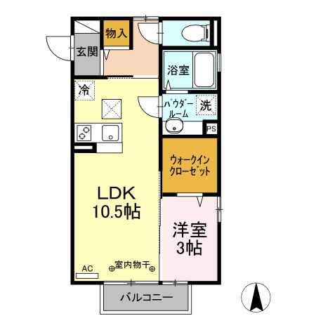 前橋市後閑町のアパートの間取り