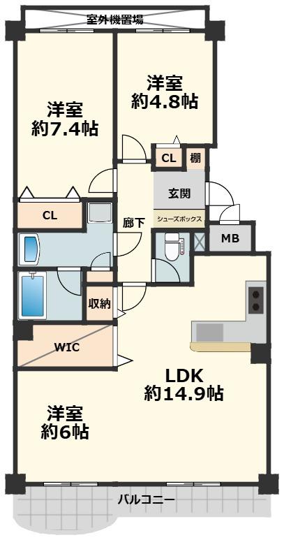 RICイーストコート6番街2番館の間取り