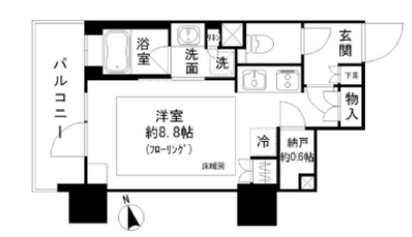 港区西新橋のマンションの間取り