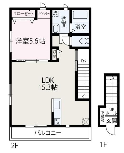 新座市東 １ＬＤＫ☆エクウスルーナ新座東　セントポールズフロントの間取り