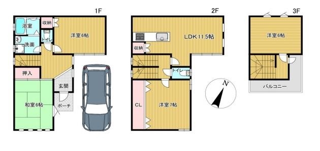 【幾野3丁目貸家の間取り】