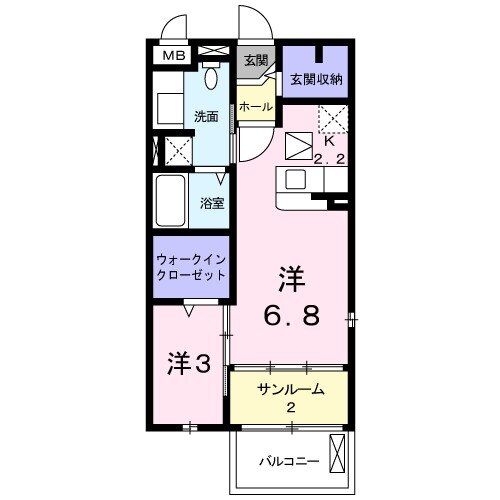 福知山市荒河東町のアパートの間取り