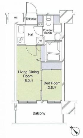 福岡市博多区神屋町のマンションの間取り